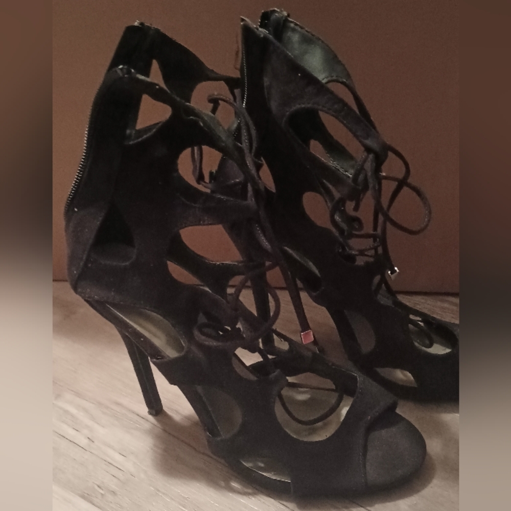 Breckelle 4 inch Black High Heel Sandals